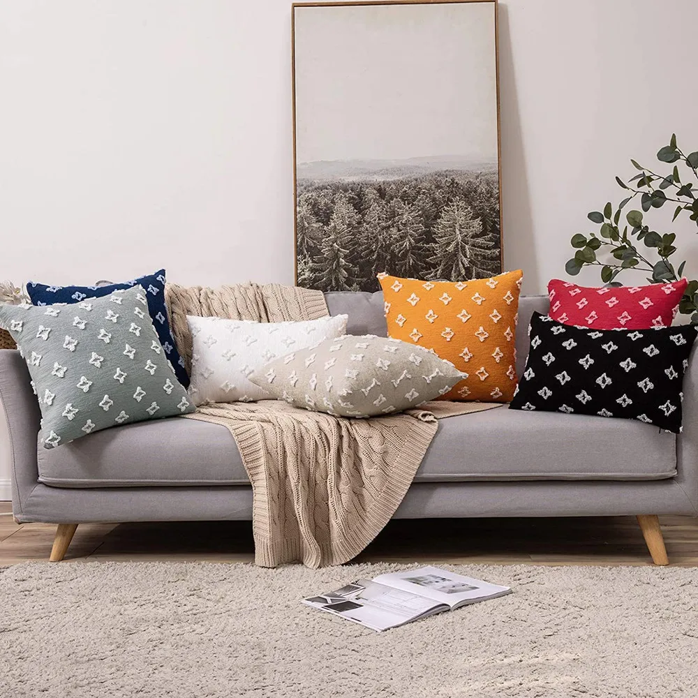 

Simple Nordic Wind Cushion Cover Star Pillow Cover Waist Pillow Cover Bedroom Living Room Sofa Bay Window Cushion Cover