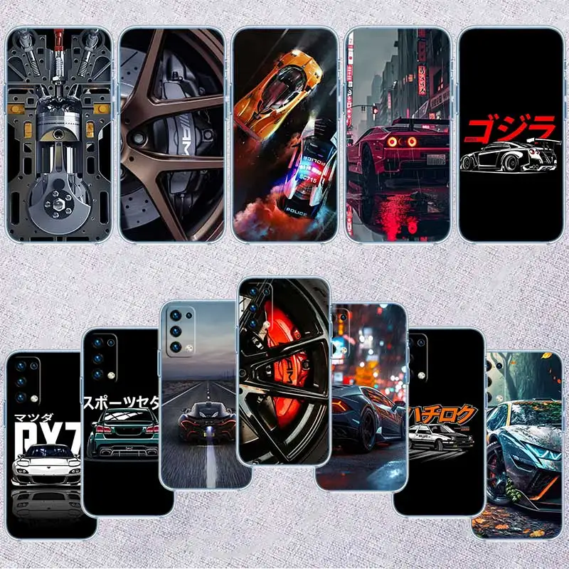 Transparent Phone Case with Wheel Sport Car Calipers Design
