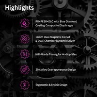 KBEAR Tourbillon-Pro TB-PRO in-Earphone 10mm DD High Resolution TypeC HIFI Wired Earbuds PU+PEEK+DLC Composite Diaphragm - Image 3
