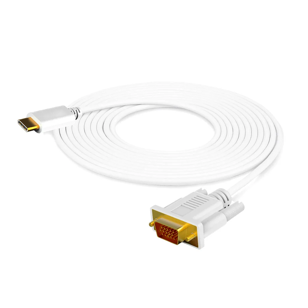 Cavo Da Usb C A Vga, Cavo Da Usb Tipo C A Vga [Thunderbolt 3] Compatibile Per Macbook Pro 2019/2018/2017, Dell Xps 13/15