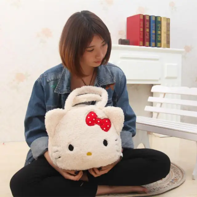 Cute Cartoon Kawaii Kuromi Kuromi Cinnamorol Kitty Cat Big eared Dog Plush Single Shoulder bag Large Capacity Satchel Girl's bag 6