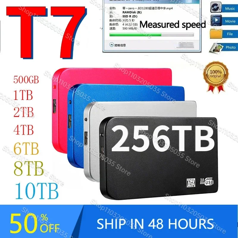 

Original Hard Drive Portable SSD 256TB 16gGB Solid State External Drive USB3.2 Interface High-speed for Notebook/Desktop/PS5
