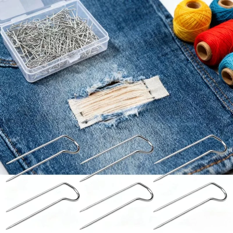 220개 U자형 장식 핀, 실버 페스티브, 명절 카드용, DIY 장식 및 바느질 액..