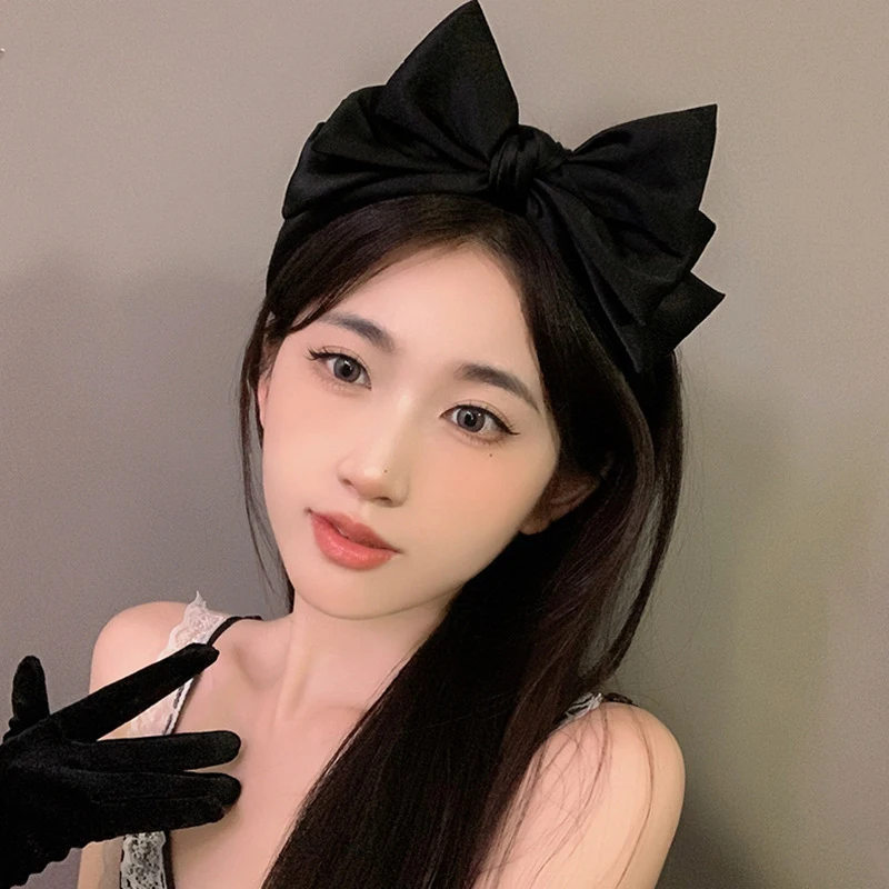 Süße schwarze Schleife Knoten Haarband Temperament elegantes Stirnband für Frauen koreanischen Stil Mode Kopfschmuck Mädchen Haarschmuck – Detail 9