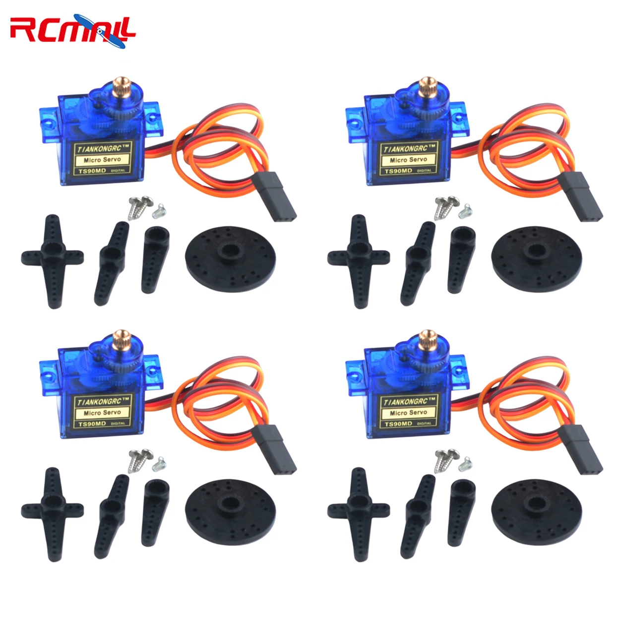 

RCmall 4 шт. TS90M/TS90MD Micro 9g аналоговый/цифровой сервопривод полностью Металлическая Шестерня SG90 90 90/180/270/360 градусов регулируемая скорость для робота