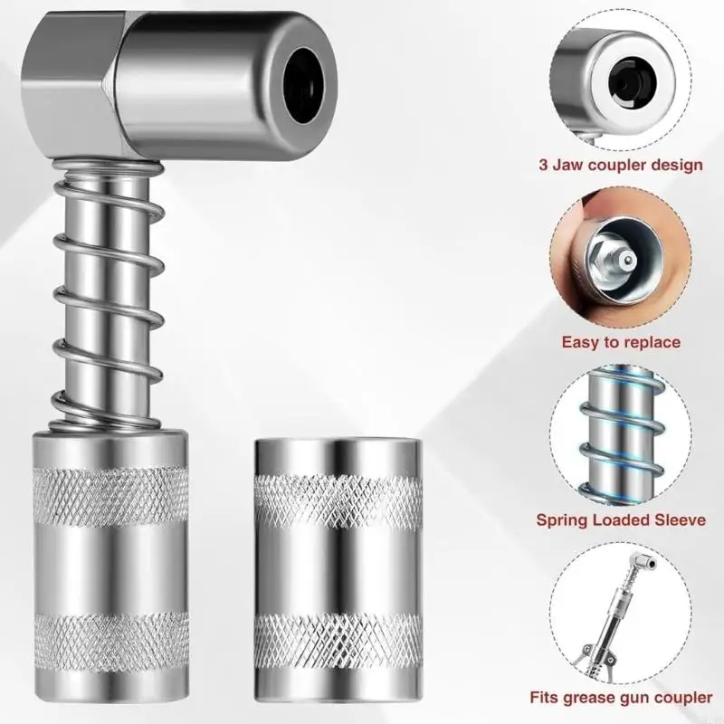 92MD Grease Guns Needle Nozzle Couplers Adapter Attachments Lubrication Tool Suitable for Hard to Reach Fittings Repair Shops