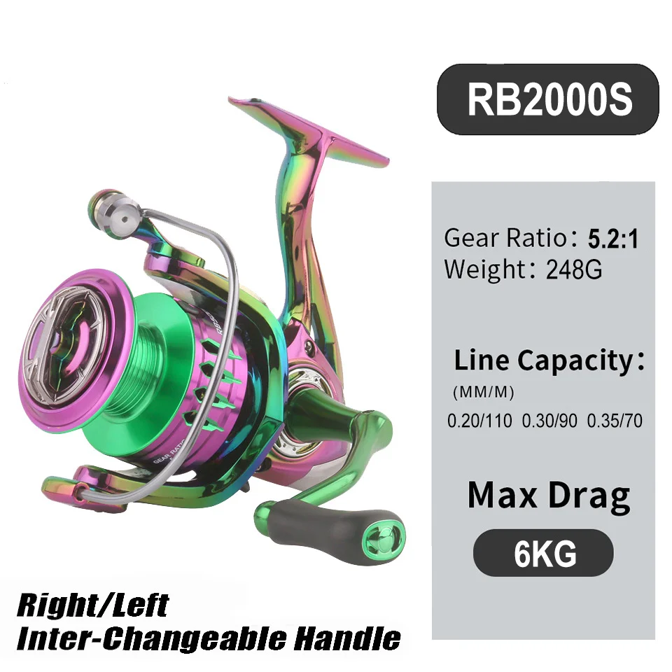 2000-5000 Series Fishing Reels Sea Rod Metal Line Cup Spinning Fishing Reel  Water Resistance Casting Durable Gear Fish Tackle