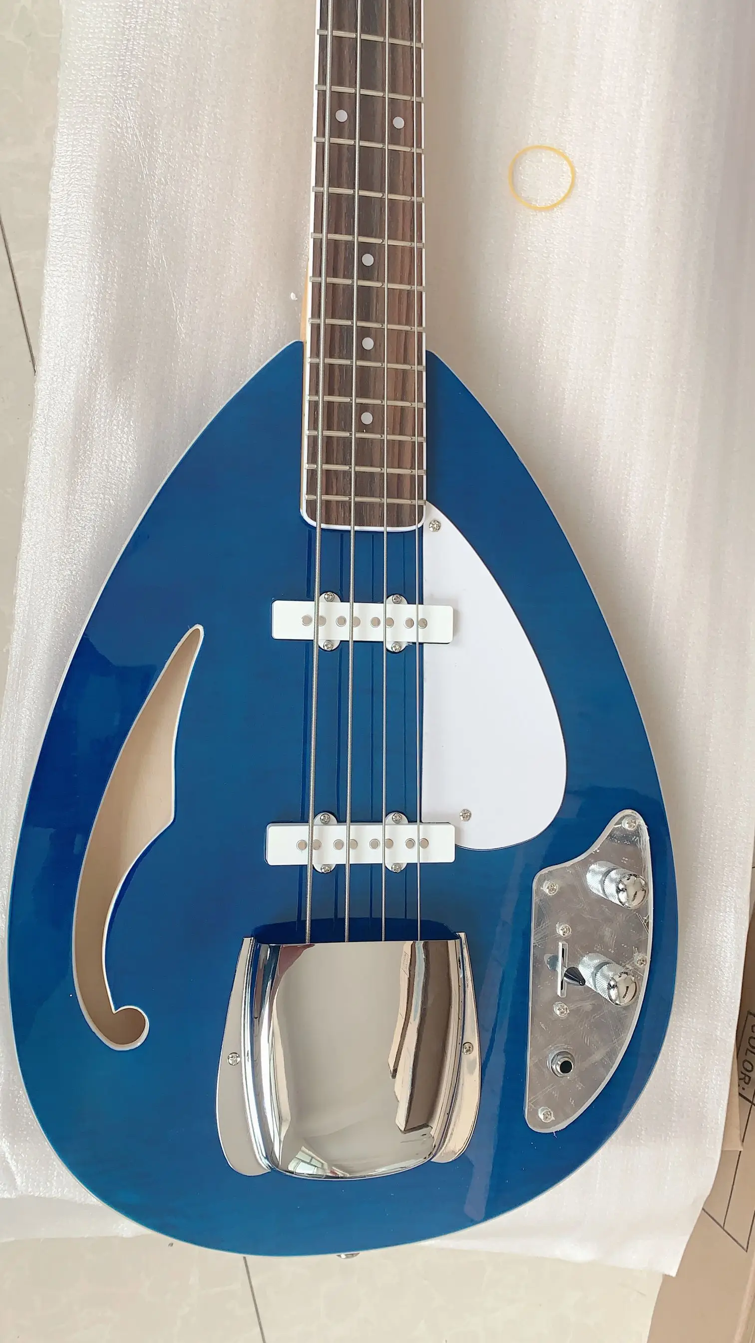YUMIYA Custom VOX 4-струнная электрическая бас-гитара полуполый корпус пламя кленовый