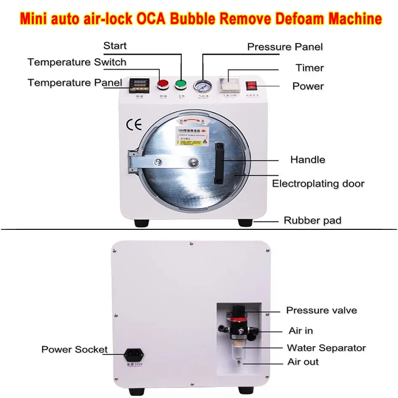 

LY 963A Мини автоматический воздушный замок OCA воздушно-пузырьковая машина для удаления пены для телефона плоские края ЖК сенсорные экраны обновление 9,5 дюймов макс