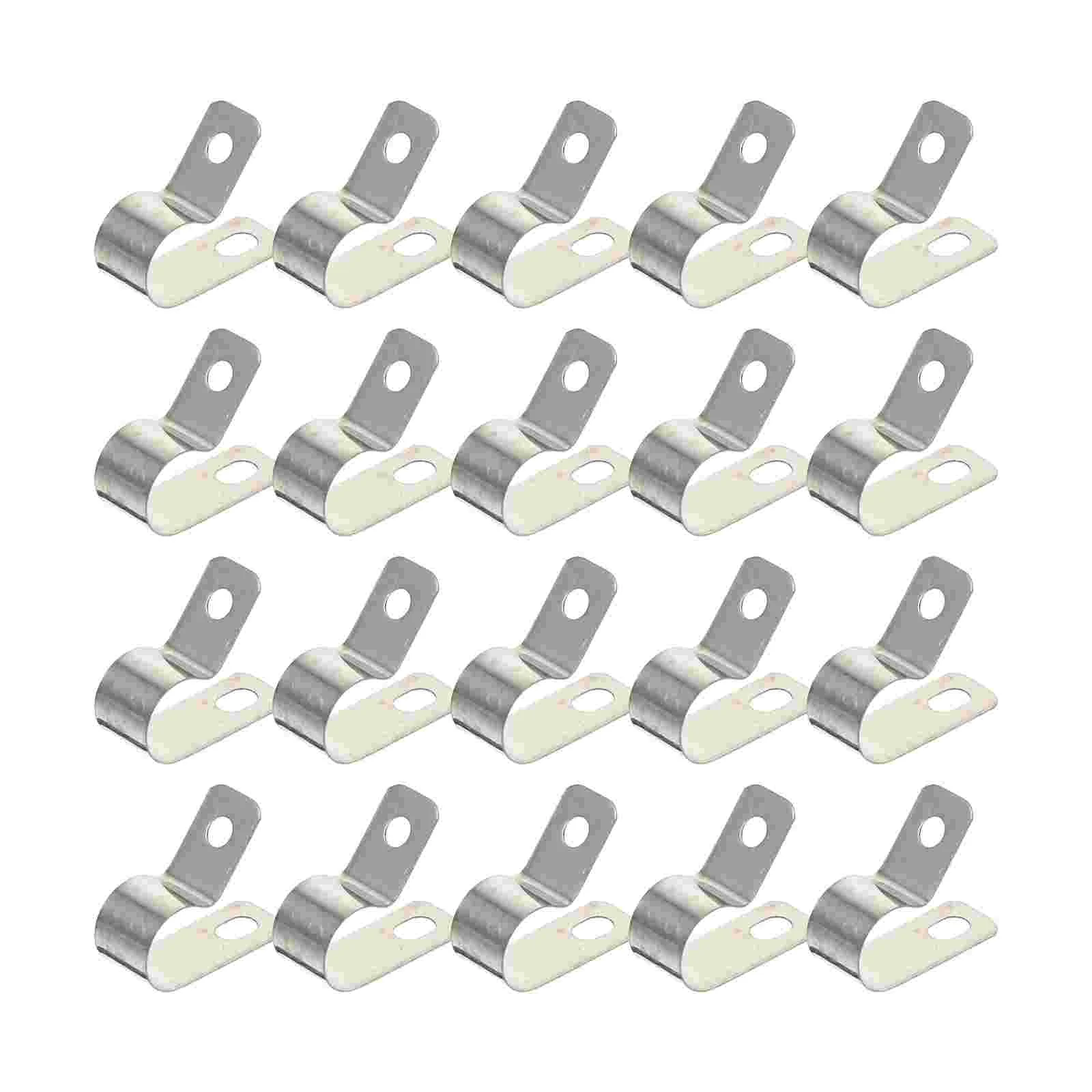 

R Clamp Cord Fixing Holder Wire Organizer Cable Storage Rope Clips Metal Brackets Management Fixator