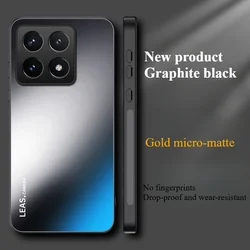 Luxury Acrylic Matte Skin-Friendly Shockproof Bumper Case with Bracket Back Cover for Xiaomi 14T PRO (Graphite Black)