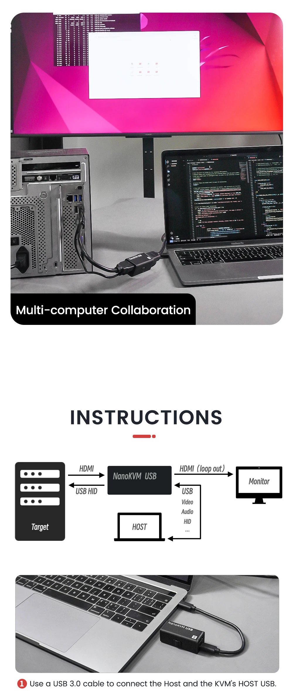 Sipeed NanoKVM-USB Operation And Maintenance USB 3.0 Capture Card Virtual Keyboa