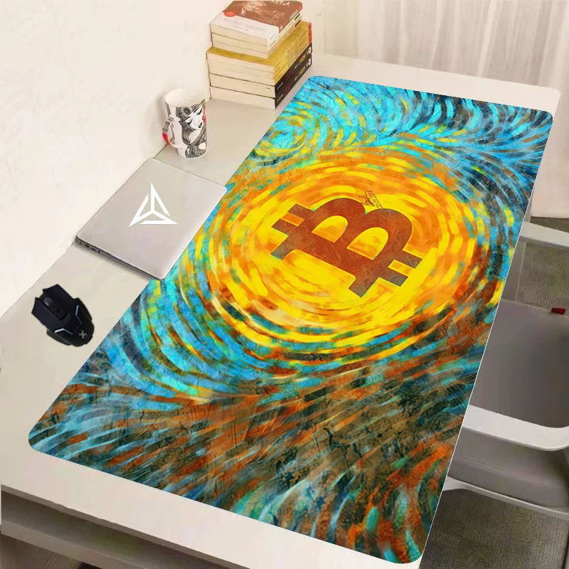 

90x40cm Bitcoin Pc Cabinet Office Computer Desks Mouse Pad Cute Laptop Accessories Gamer Keyboard Desk Mat Mousepad Anime Mice