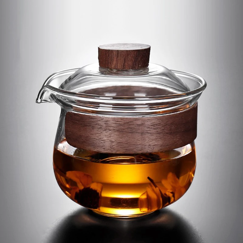 Glass Gaiwan Single Tea Bowl Large Kungfu Tea Set Heat-resistant Tureen for Puer Thickened