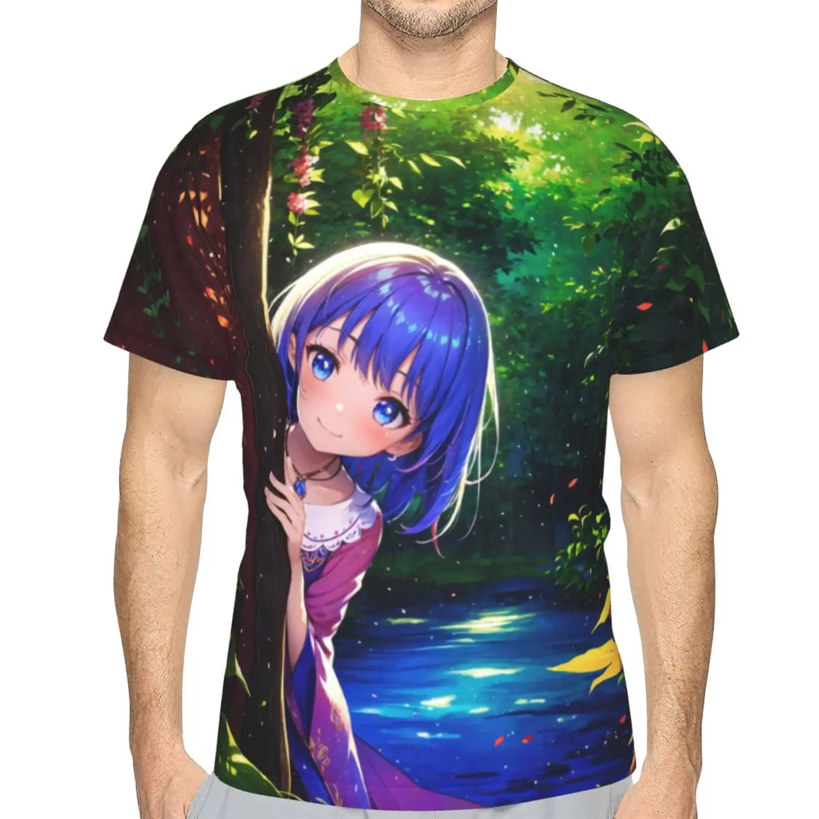 

Street FashionCartoon Anime Beauty Model 3d Print T-Shirt Harajuku Short Sleeve Top Fitness T Shirt For Men