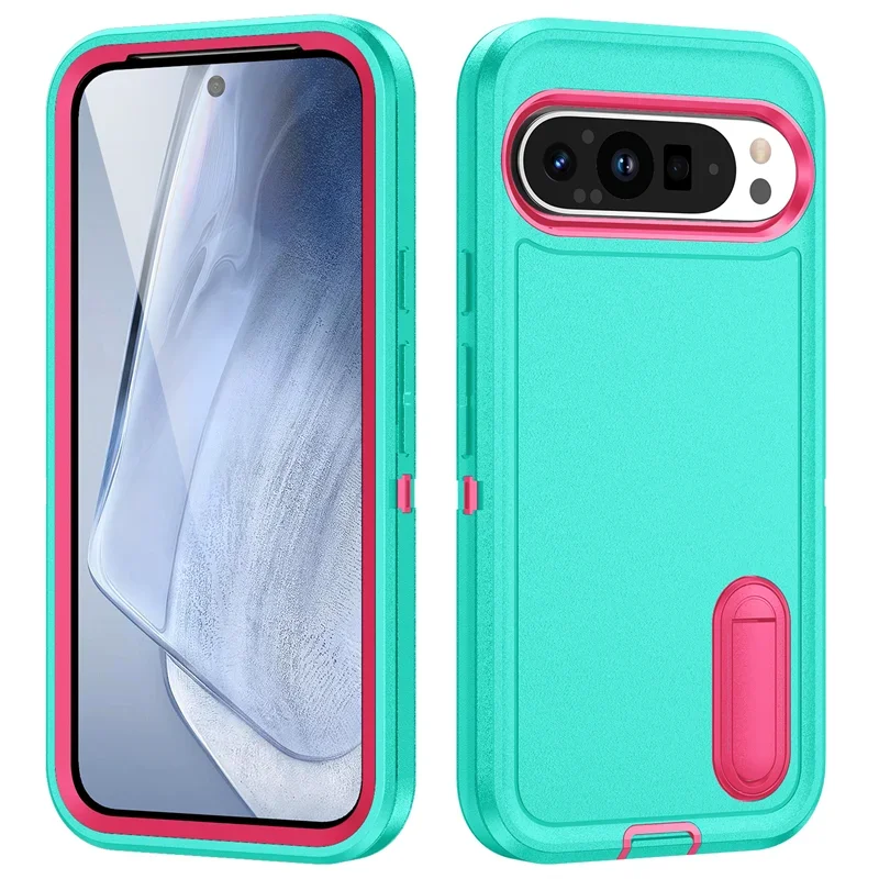 Triple Protection Heavy Duty Shockproof Phone Case with Hard Plastic Frame and Soft TPU Back