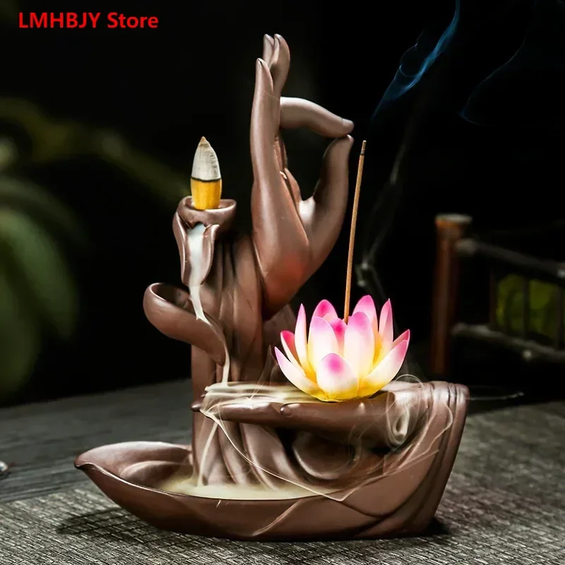 

LMHBJY Creative Large Purple Sand Bergamot Backflow Incense Burner Porch Home Backflow Incense Ceramic Incense Burner Decoration