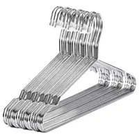 Hangers Stainless Steel 40 cm 20Pcs Hangers for Clothes Standard Notched Hanger Space Saving 1
