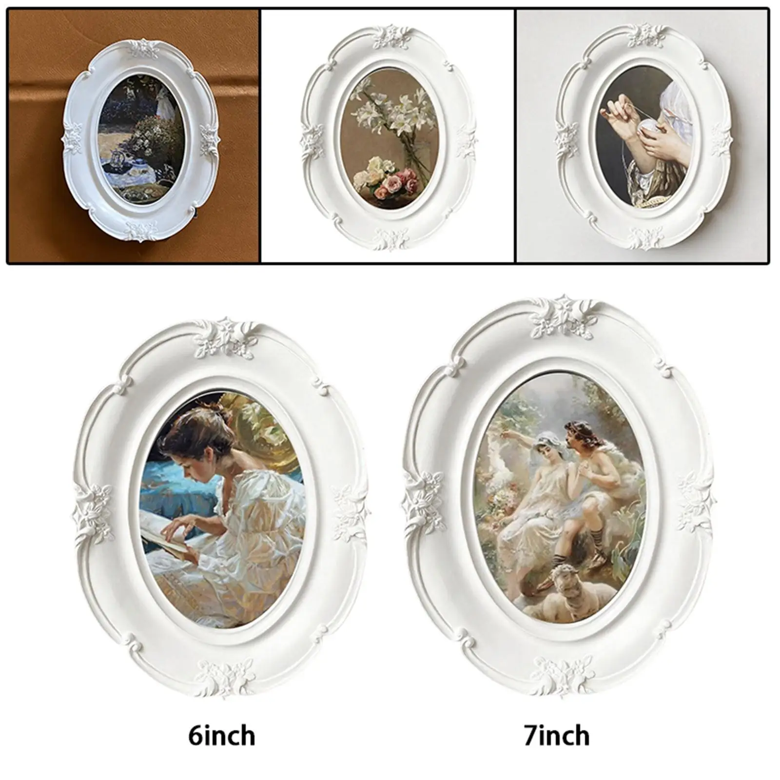 Luxury Antique Photo Frames Deluxe Floral design Arts Picture Holder Picture Frames for Desktop Office Home
