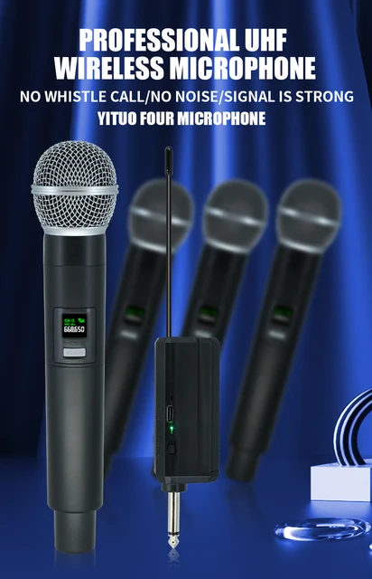 R4 MICROFONO WIRELESS Karaoke UHF Corpo in Metallo Professionale 4