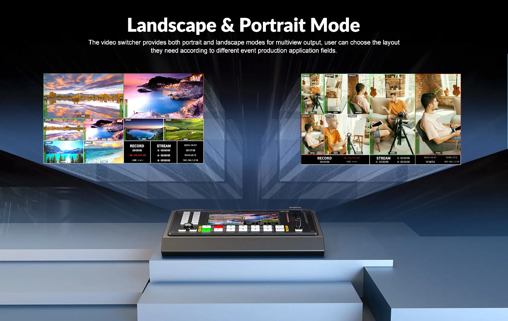 Shark S6 6-CH HDMI-compatible/SDI Video Switcher USB for capturing and streaming