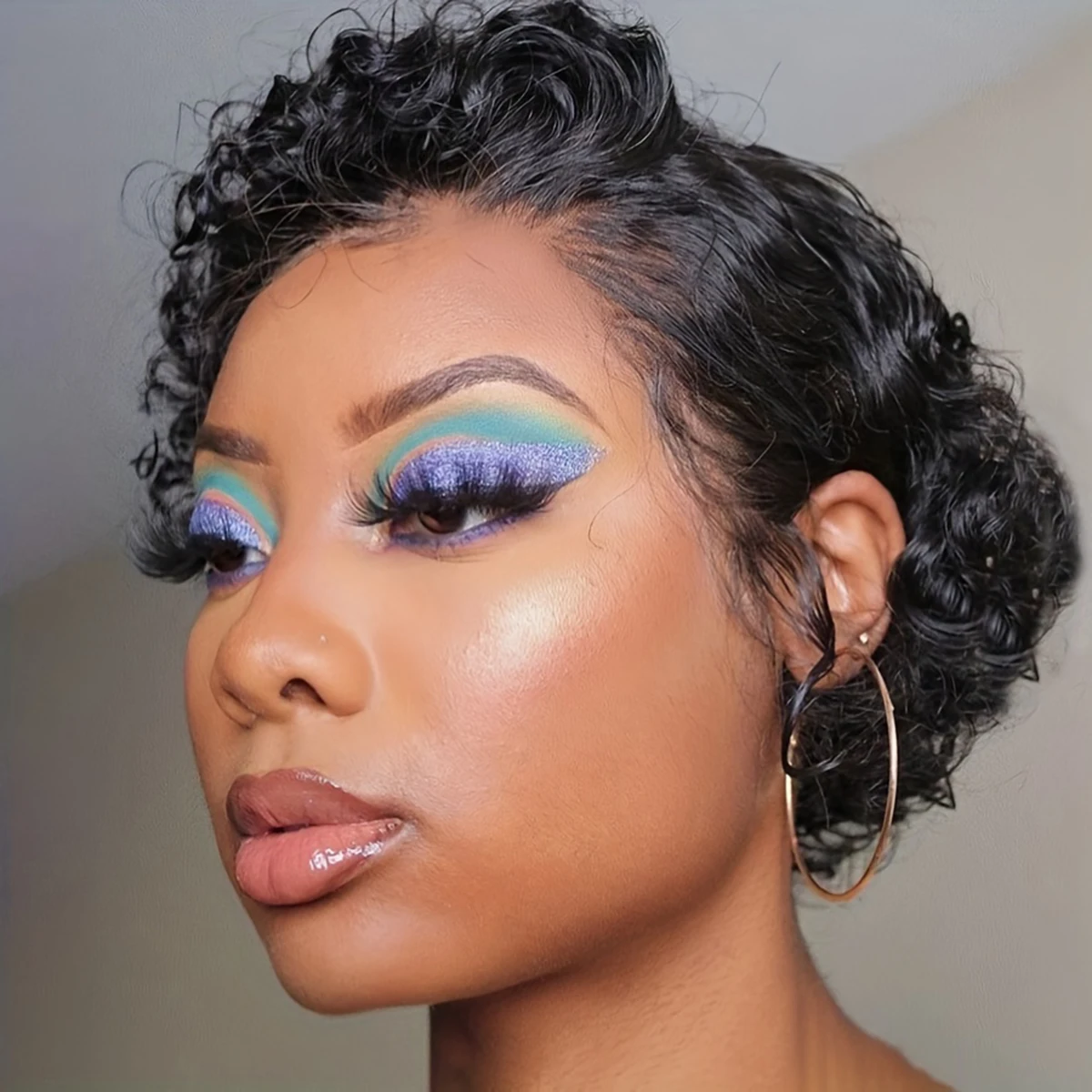 Pixie Cut Wigs 13x4x1 Short Curly Bob Wig Human Hair Lace Frontal Wigs for Black Women Pre Plucked Natural Hairline 6Inch