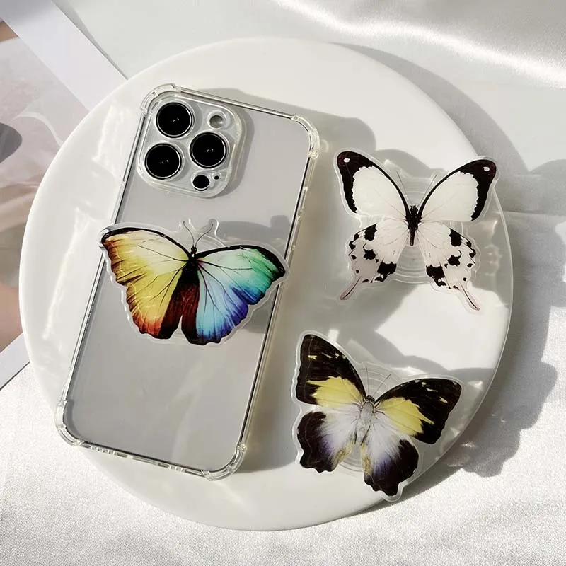 Bionic Butterfly Phone Holder 3D Effect socket Folding Grip Tok Transparent handle insect phone Stande