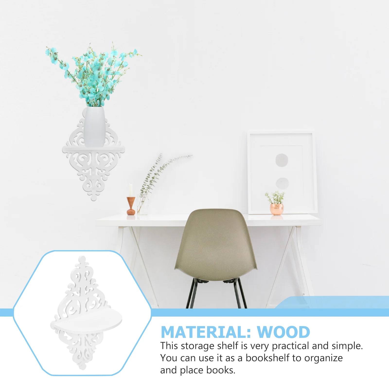

2 Pcs Wall Shelf Mount Simple Storage Rack Multi-functional Household Hanging Flower Pot Mounted Holder Creative Decorate