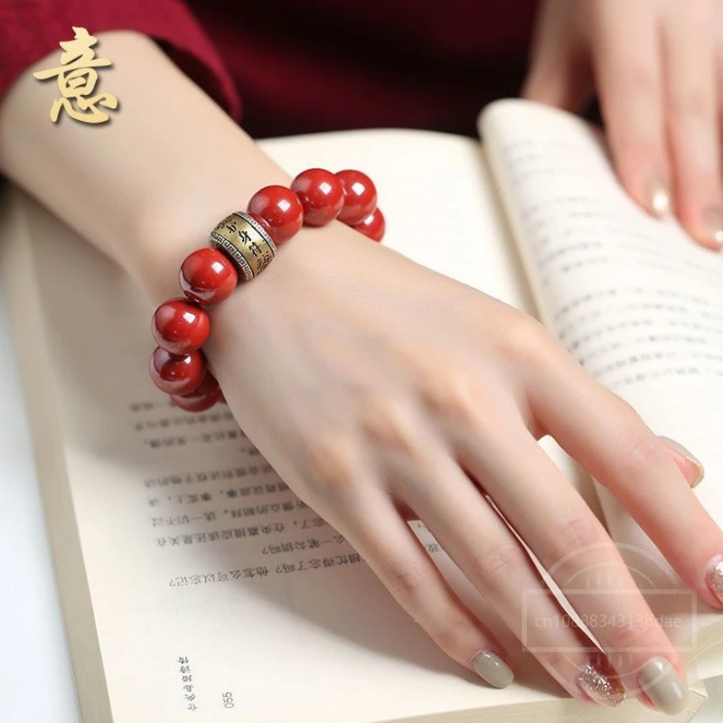 Natural Mineral Cinnabar Bracelet Guardian Amulet Bracelet Original Stone Crystal Sand Twelve Zodiac Signs 6