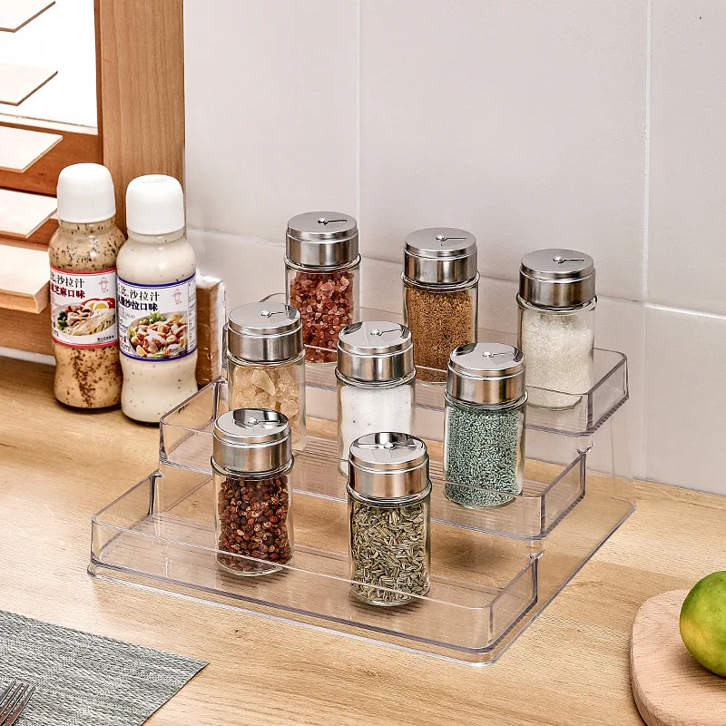 3 Tier Desktop Perfume Shelf Acrylic Cosmetic Organizer Perfume Storage Rack Doll Display Stand Kitchen Seasoning Organizer box 4