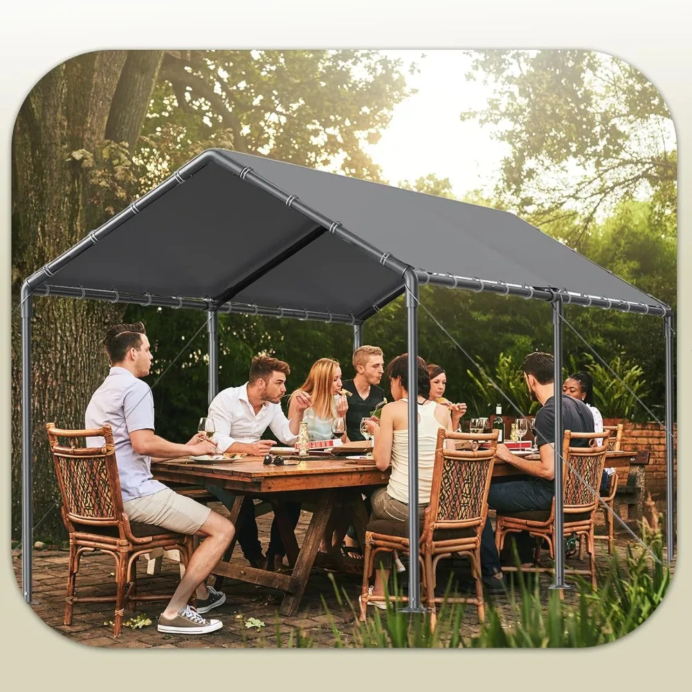 Description Picture 3 of item10×20 Carports, Portable Garage Carport with Heavy Duty Frame & Waterproof Carport Canopy Shelter for Outdoor, Boat, Truck