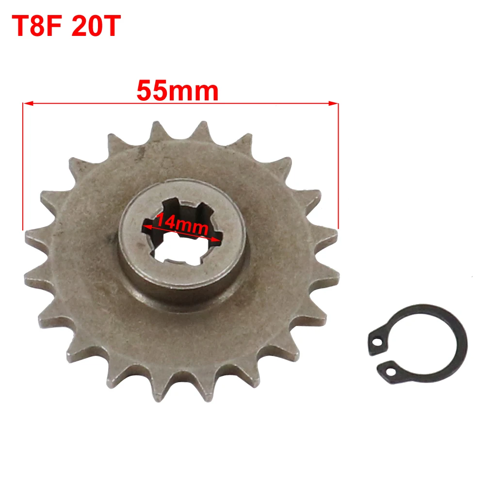 Engine Sprocket T8F 11T 14T 17T 20T Tooth Front Clutch Gear Box Pinion Sprocket for 47cc 49cc 2 Stroke ATV Quad Dirt Pocket Mini Motor Bike