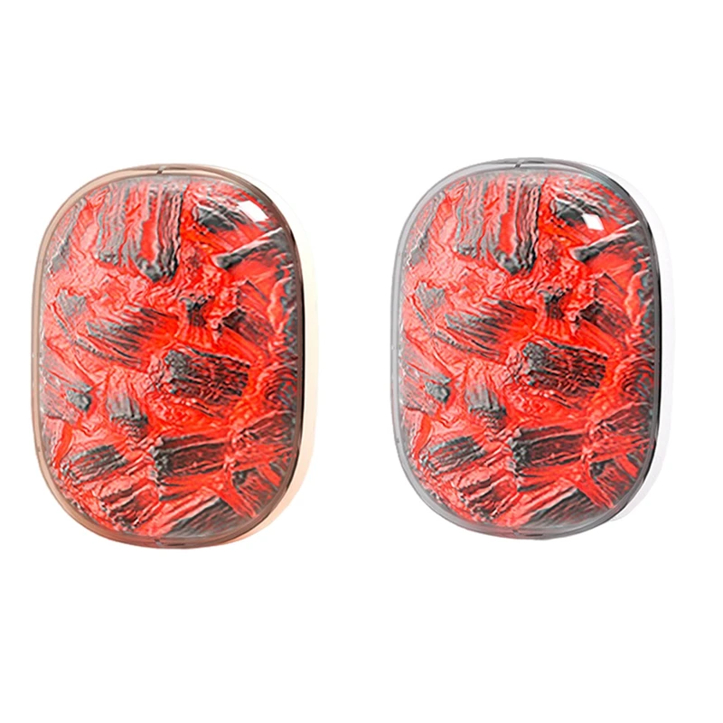 Hand Warmer,New Flame Hand Warmer,Dynamic Charcoal Fire Atmosphere Light,Hand Warmers Rechargeable,White Easy Install