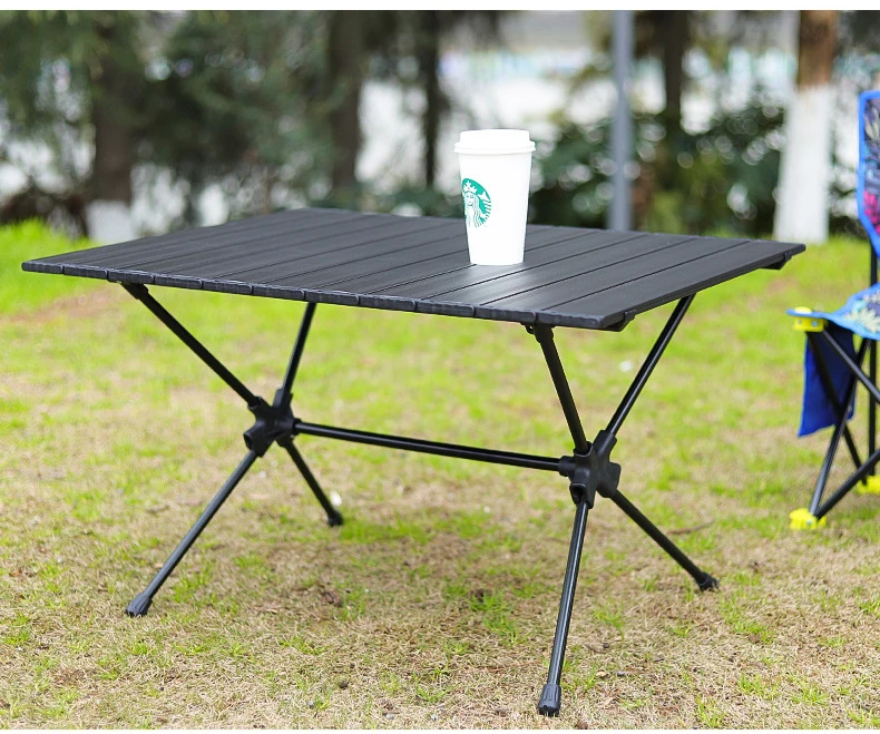 Aluminum Alloy Camping Folding Table Tourist Portable Light Party Desk  Height Adjustable Picnic Table Set Mini Barbecue Table