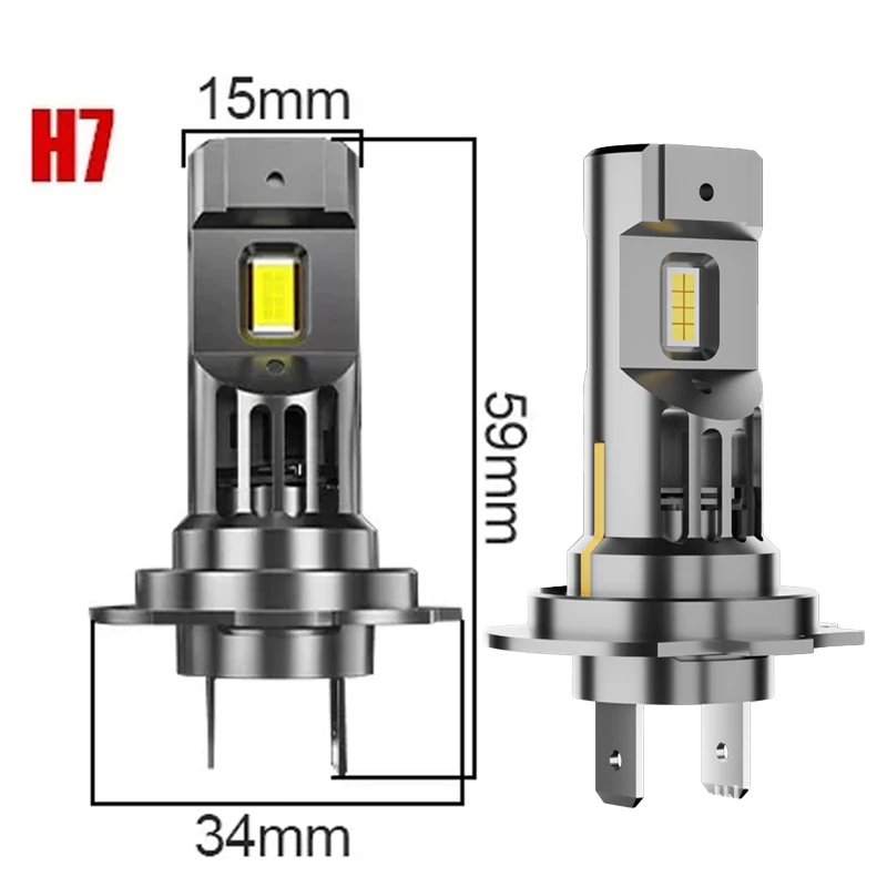 H7 LED 라이트 자동차 헤드램프 전구 CANBUS 1:1 미니 초고휘도 무선 자동 터보 팬 스포트라이트 안개등 플러그앤플레이 6000K 12V