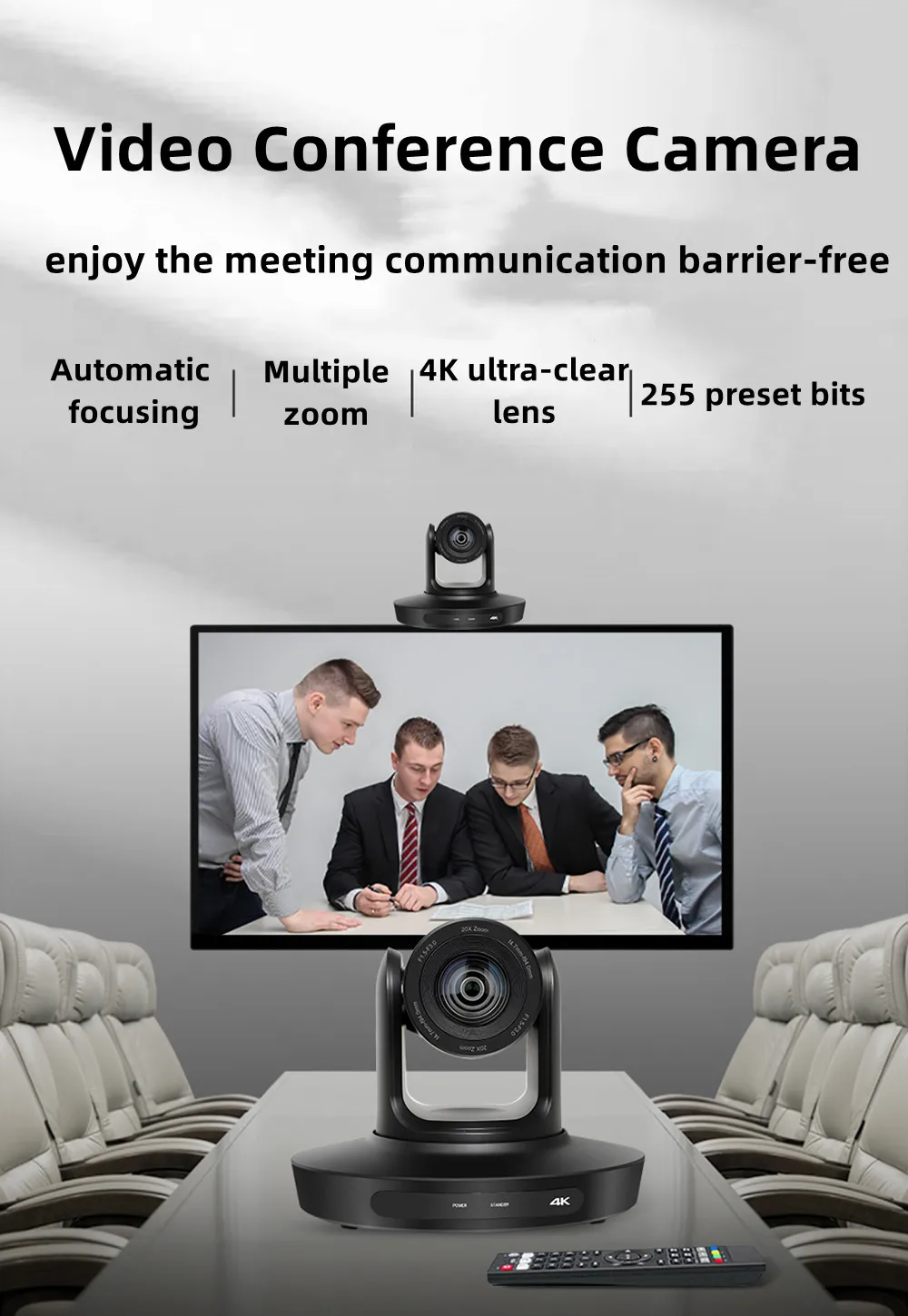 Conference PTZ Camera 4K 10/20X LAN POE USB3.0 HDMI For Church Live Streaming Business Meeting Broadcast Youtube