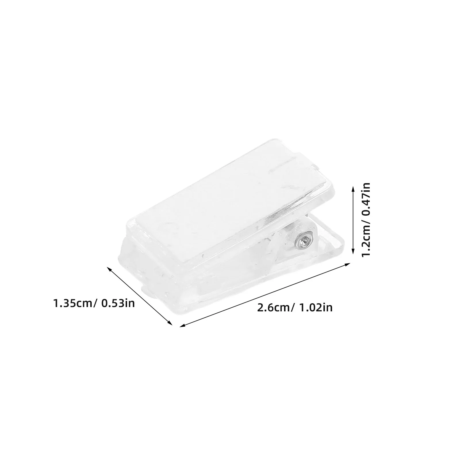 50Pcs 투명 자체 접착 스프링 클립 플라스틱 배지 홀더 ID 카드용 클립 이름표 사무실 무역 박람회 벽걸이