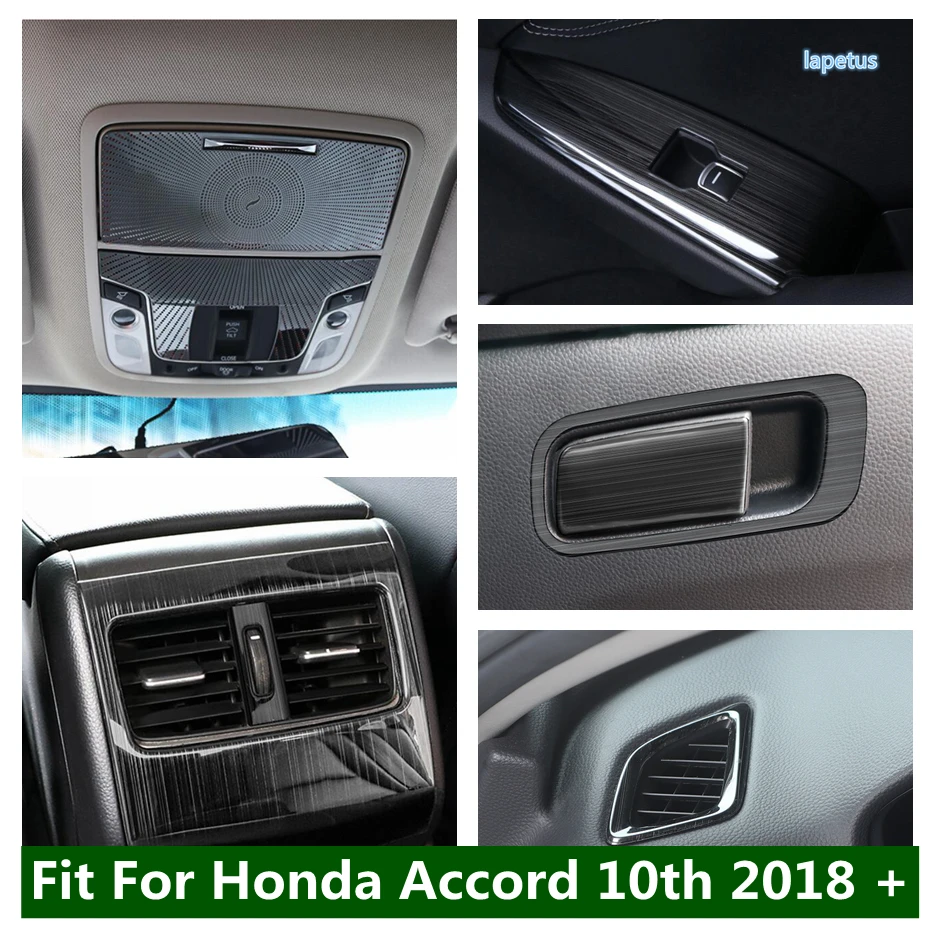 

Air AC Vent Outlet / Reading Lights / Glove Storage Box Cover Trim For Honda Accord 10th 2018 - 2022 Black Brushed Accessories