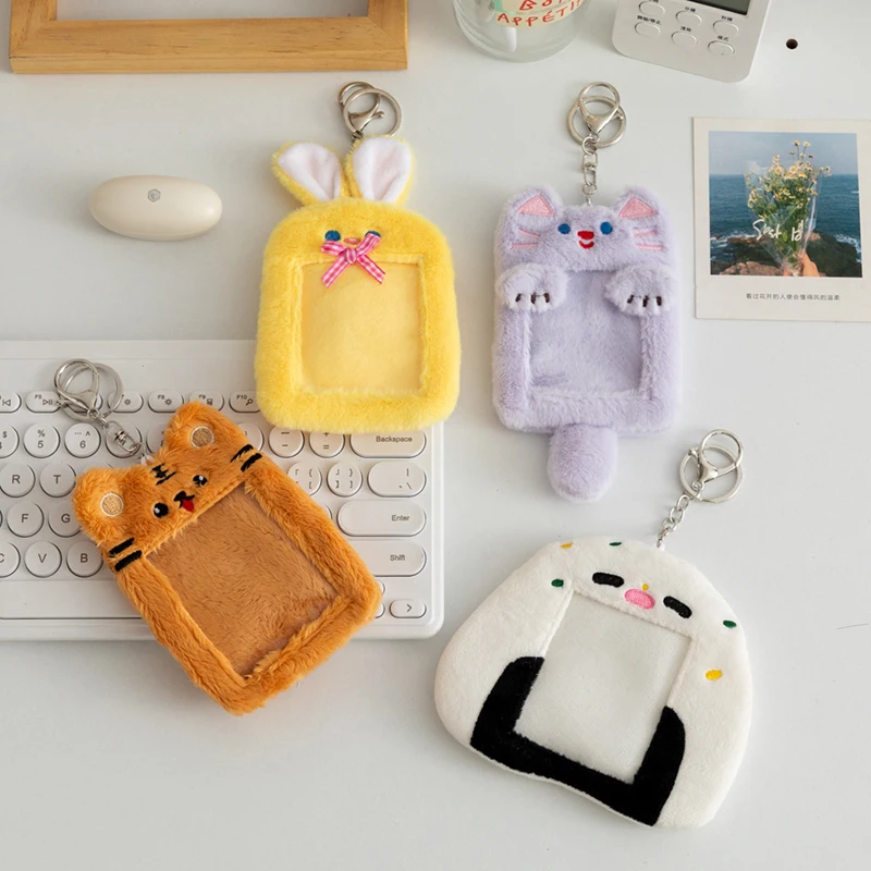 Cartoon Tier Charaktere Plüsch Album Karte Halter Bus Karte Bank ID Karte Schutzhülle Display Ärmeln Rucksack Anhänger Geschenke