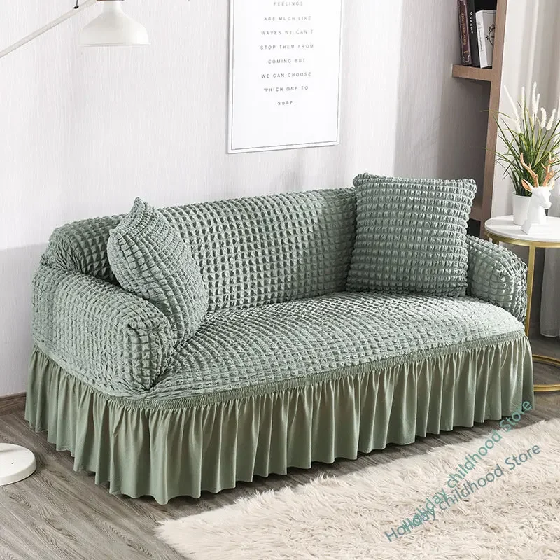 1/2/3/4 flying seat seersucker living room sofa cover elastic sofa cover elastic solid thickness elastic sofa cover 4
