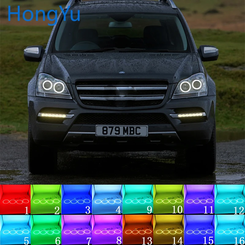 

Multi-color RGB LED Angel Eyes Halo Ring Eye RF Remote for Mercedes Benz GLS Class X164 GL320 350 420 450 550 07-12 Accessories