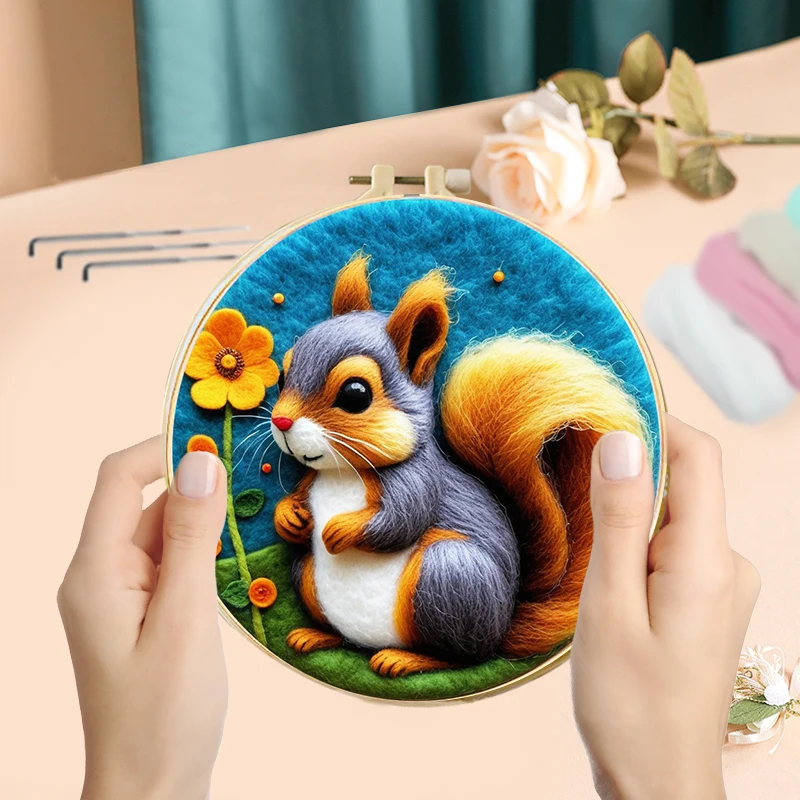 Needle Felting Kit Wool Felting Kit Needle Felting Painting Kit GATYZTORY Wool Felting Painting Kit Kit Unicorn Sheep Deer Felt Crafts Package Felt Needle For Handwork Funny Diy Crafts 20x20cm