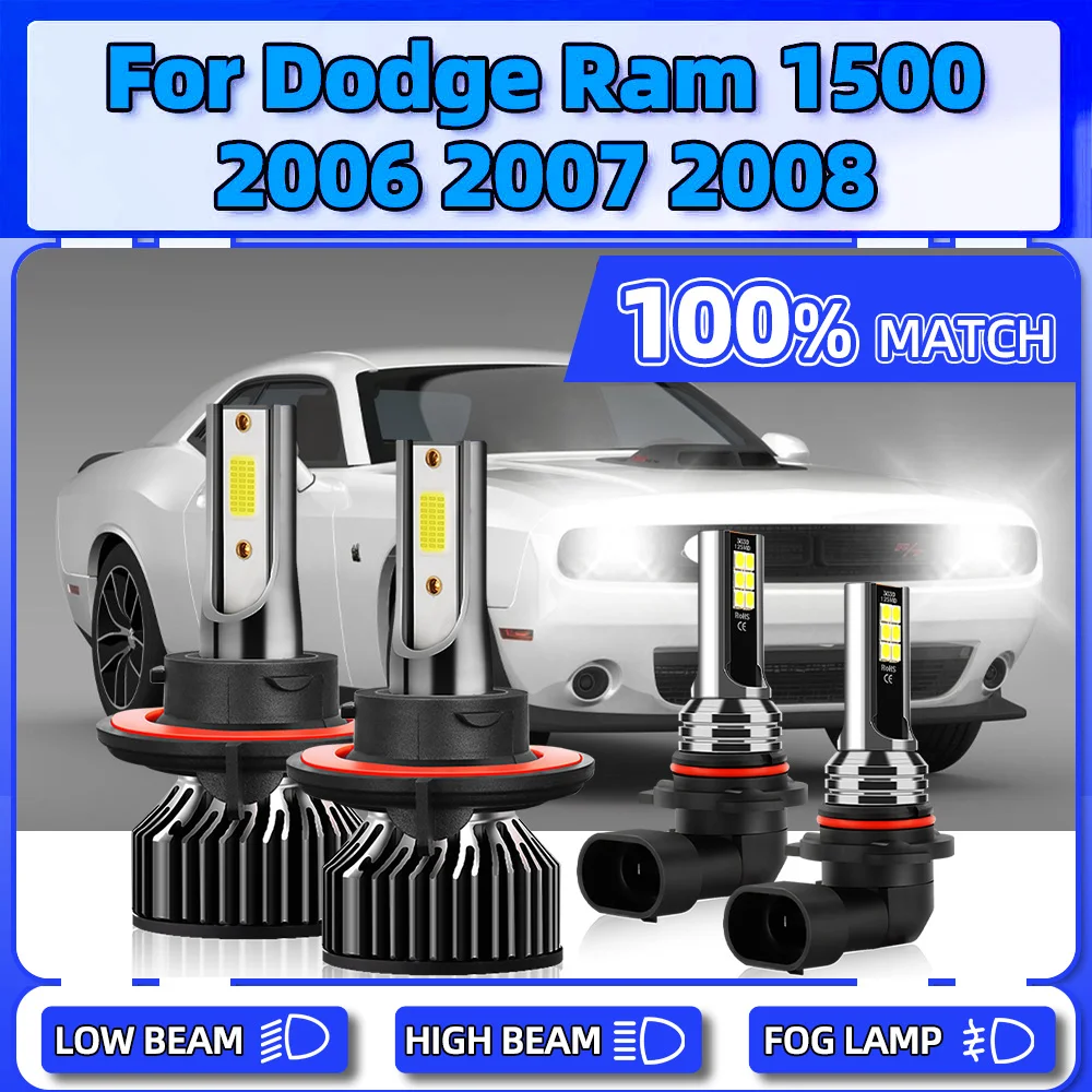 

CSP Chips LED Headlight 6000K Fog Lamps 40000LM Plug And Play Car Headlamps 12V Front Lights For Dodge Ram 1500 2006 2007 2008