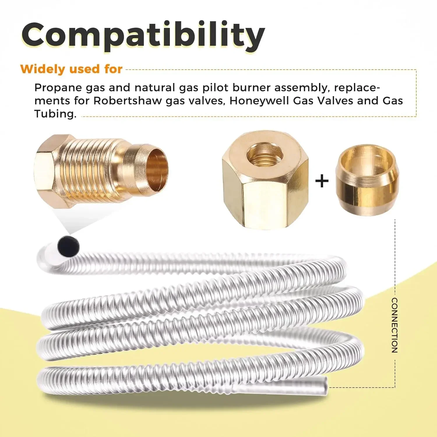 4 Tubi Pilota Gas 8mm Con Dadi E Olive A Compressione – Per Nat E GPL – CPUK