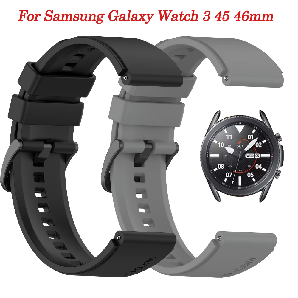 

Ремешок силиконовый для Samsung Galaxy Watch 3 45 46 мм/Gear S3, классический браслет для наручных часов, аксессуары для часов, 22 мм