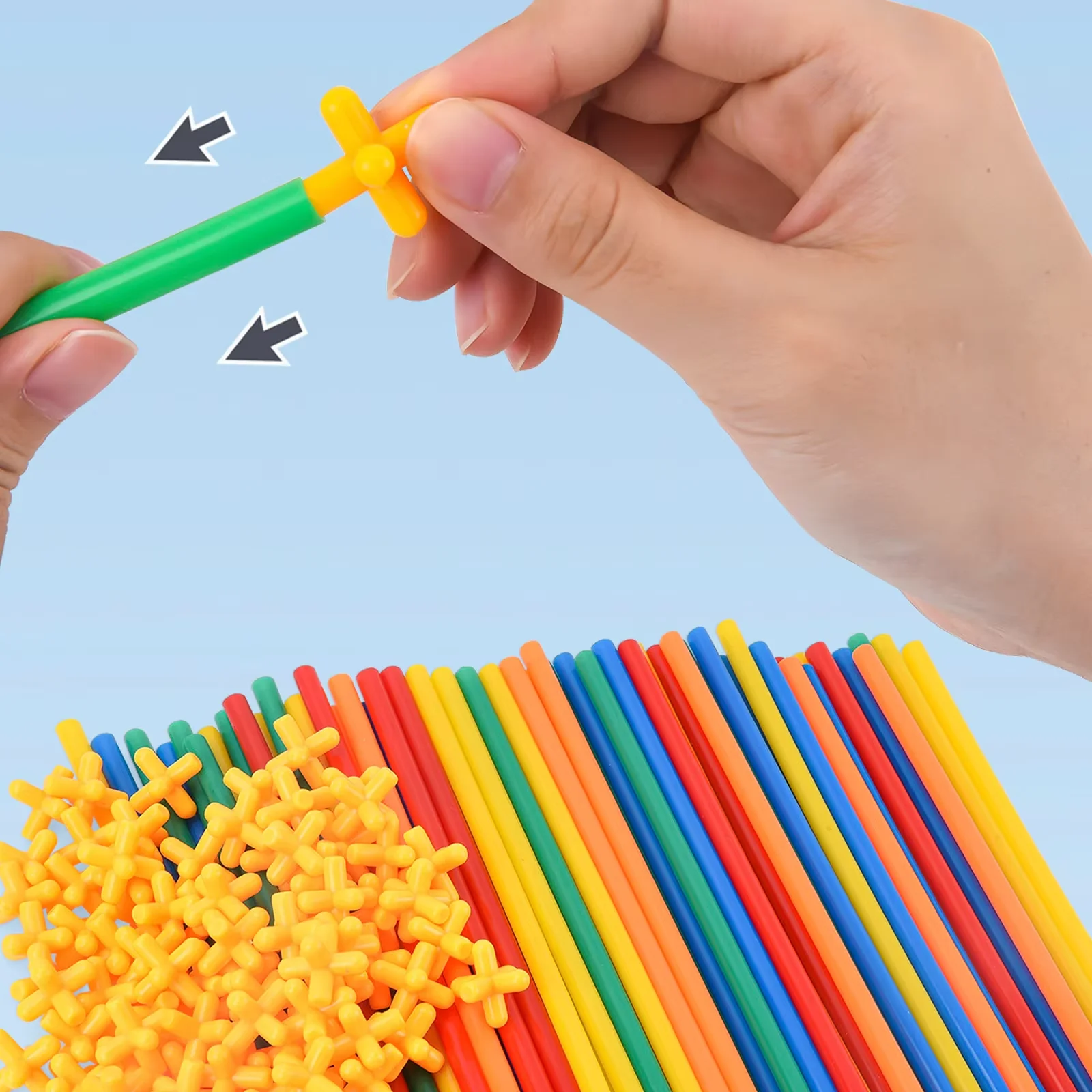 Freedom Combination Building Toys Straws and Connectors Building Sets Colorful For Children Motor Skills Puzzle Educational Toys