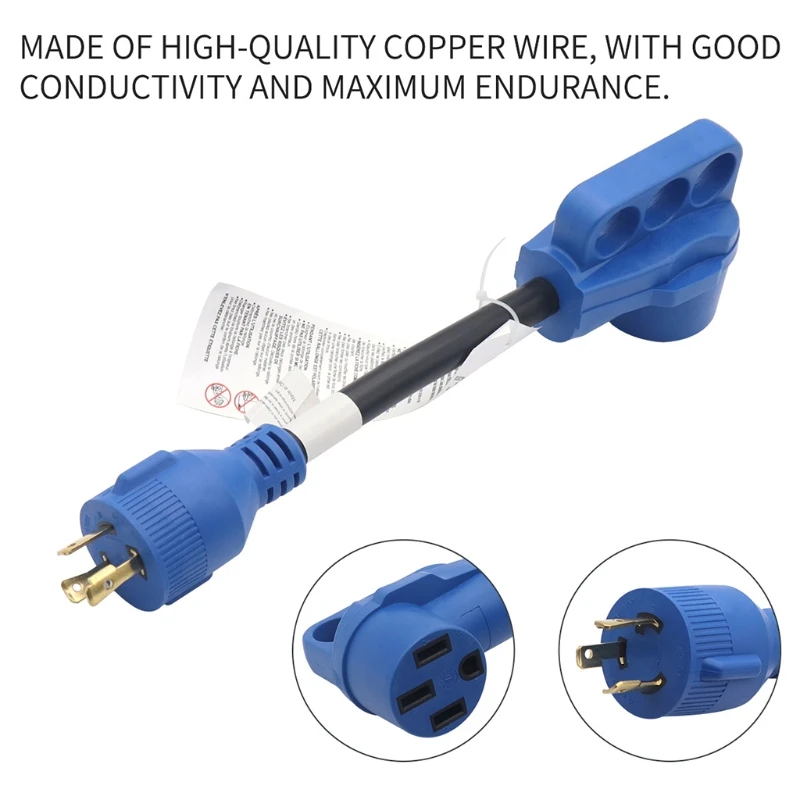 

10AWG RV Generator Adapter Cord 50 Amp to 30 Amp Power Cord Adapter with Grip Handle RV Modification Tools GTWS