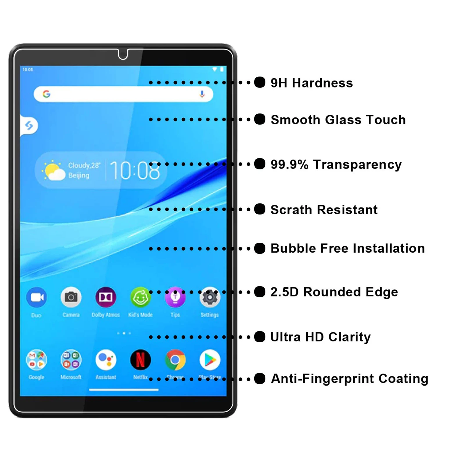Premium Tempered Glass Screen Protector - 9H Hardness, Transparent
