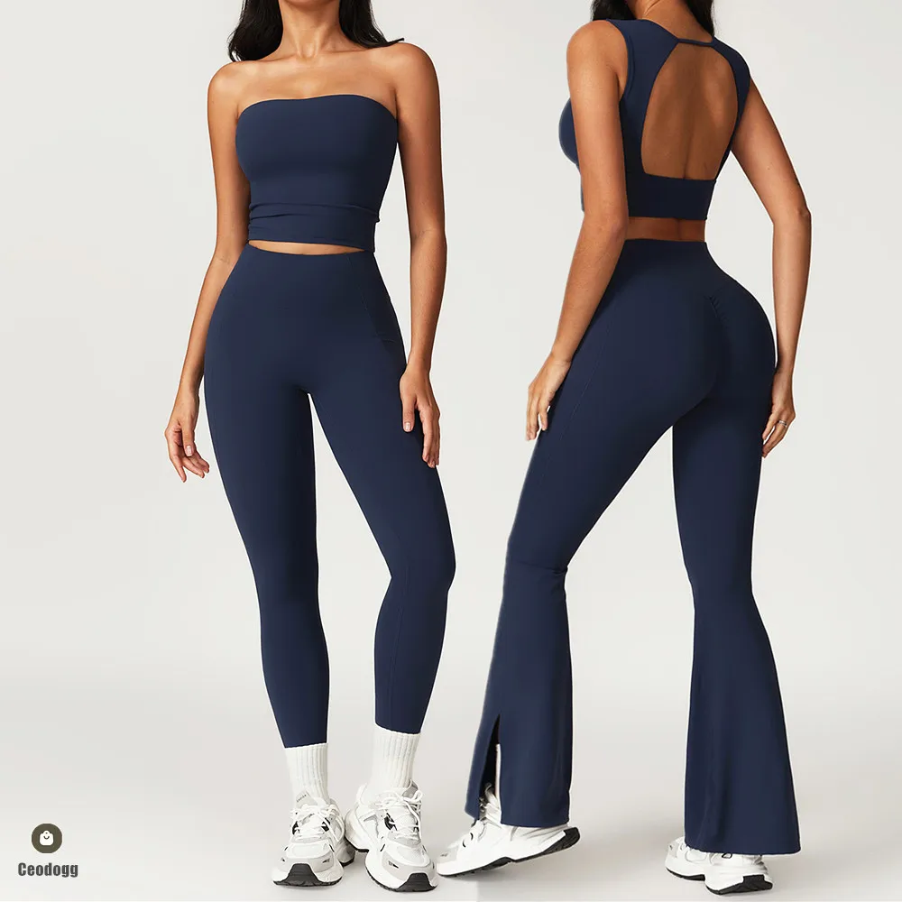 Sports Sling Bra High Elastic Tight Fitness Pants Suit Women trendy main image 0