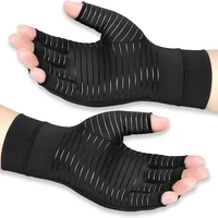 1 Pair Arthritis Compression Copper ion Gloves,Relieve Hand Pain Swelling&Carpal Tunnel Fingerless for Typing,Support for Joints 1